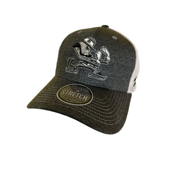 Zephyr NCAA Notre Dame Fighting Irish “Mist” Curved Bill Stretch Fit Hat New L - Picture 1 of 13